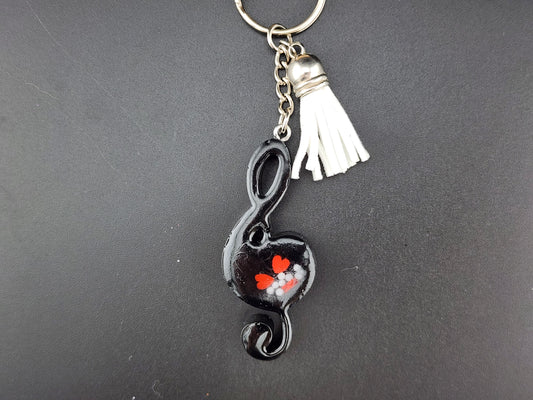 Treble Clef Shaker Keychain