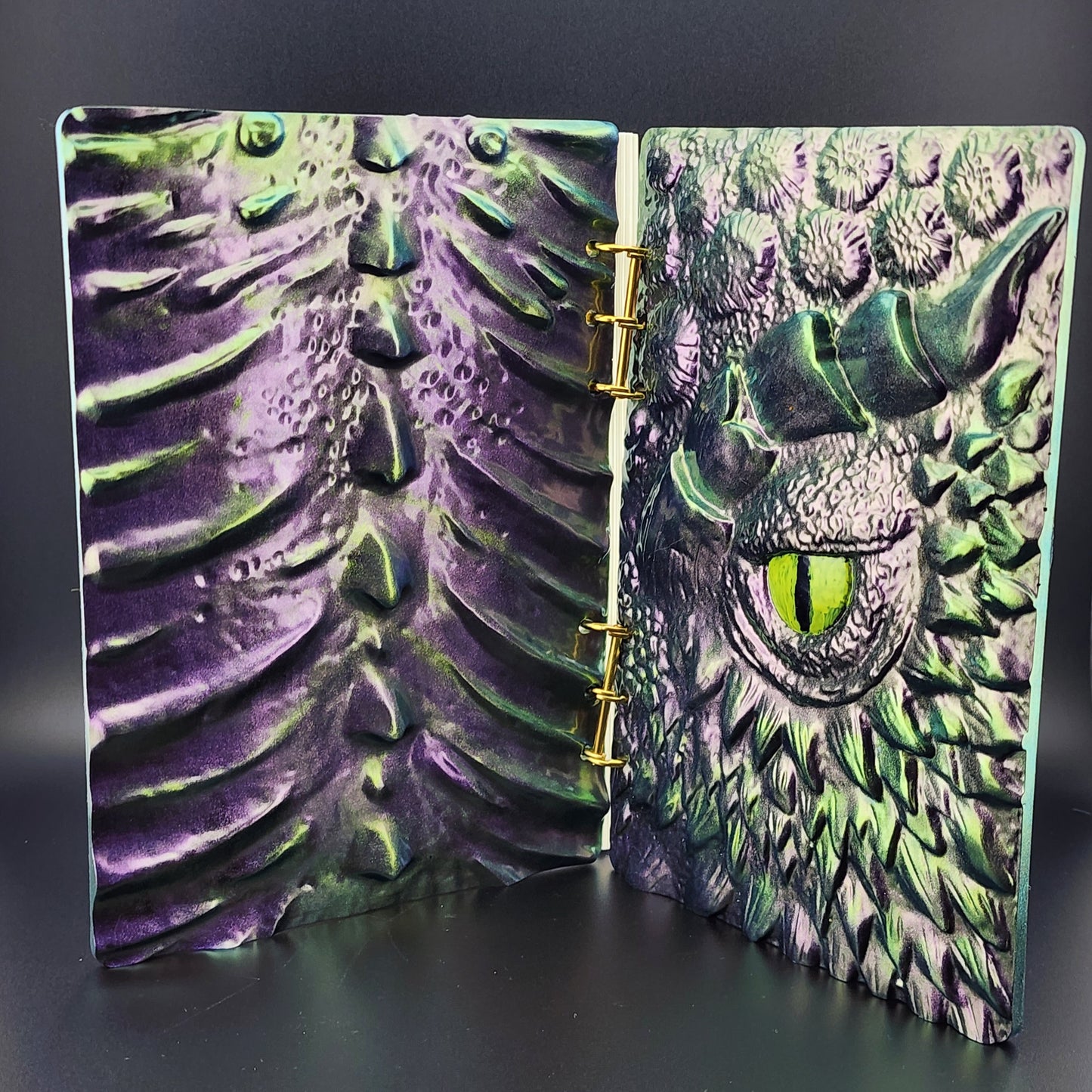 A5 Refillable Dragon Scale 3D Notebook - Purple/Green