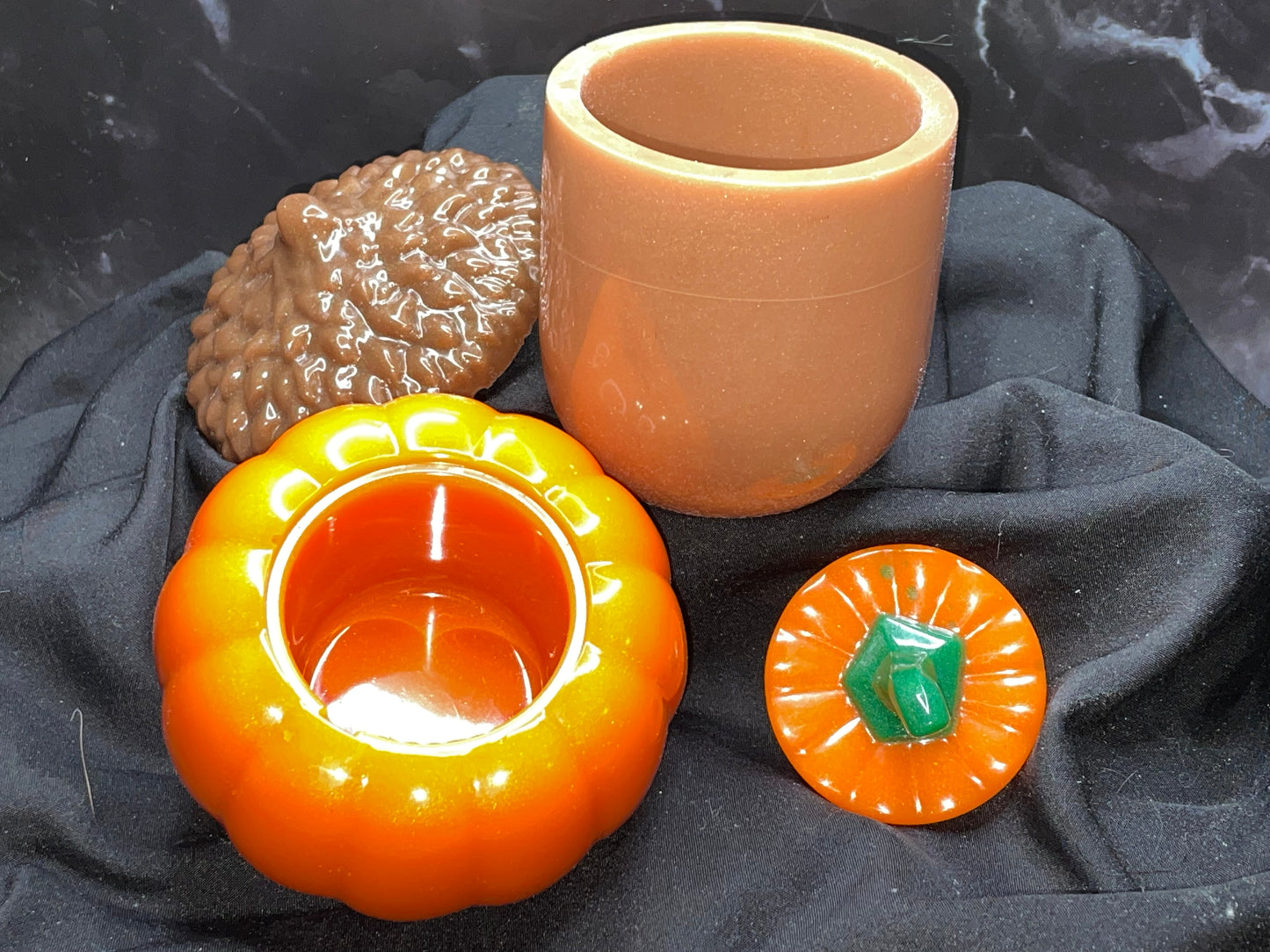 Pumpkin and Acorn Jar Set