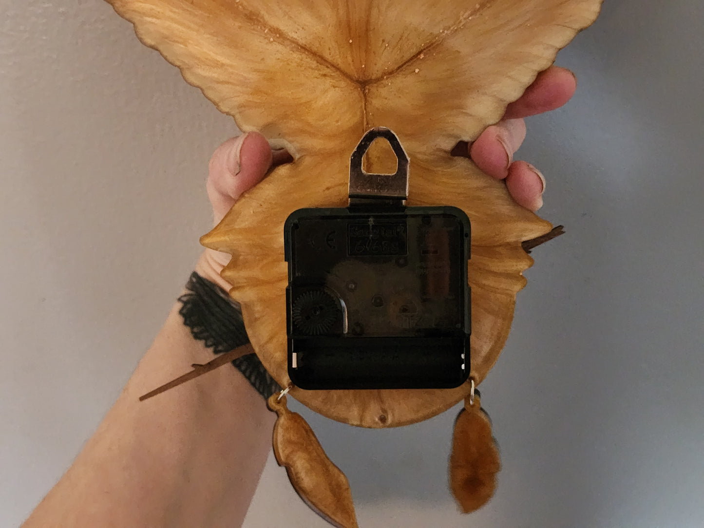 Ornate Owl Clock Brown and Tan