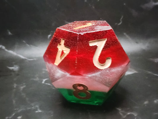 Red/Green/White D12 "Chonky"