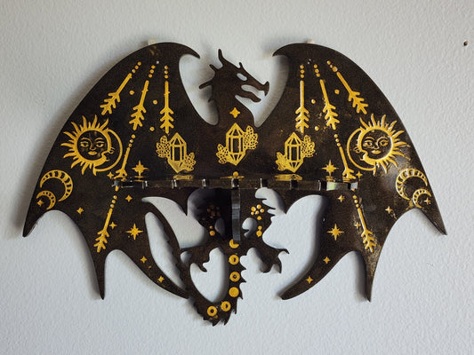 Dragon Crystal and Pendulum Wall Shelf