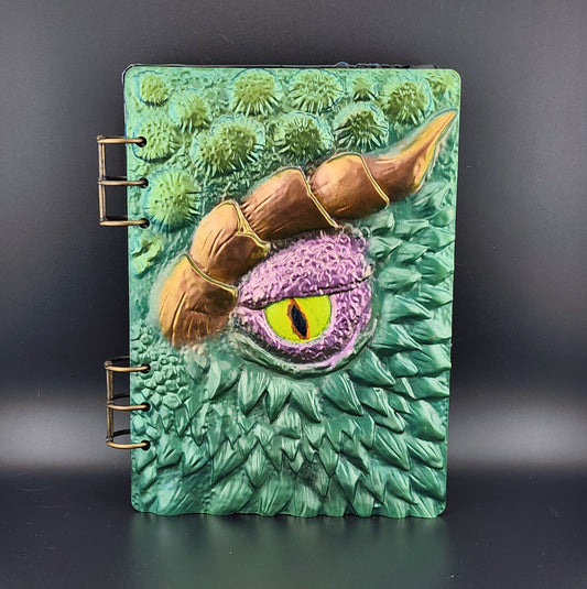 A5 Refillable Dragon Scale 3D Notebook - Green/Red