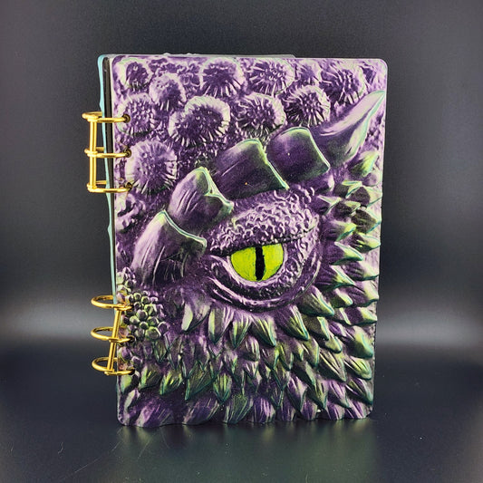 A5 Refillable Dragon Scale 3D Notebook - Purple/Green