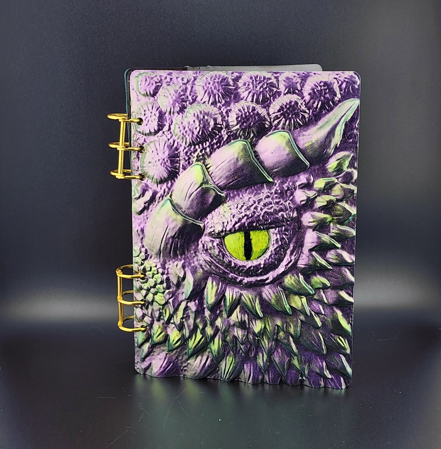 A5 Refillable Dragon Scale 3D Notebook - Purple/Green