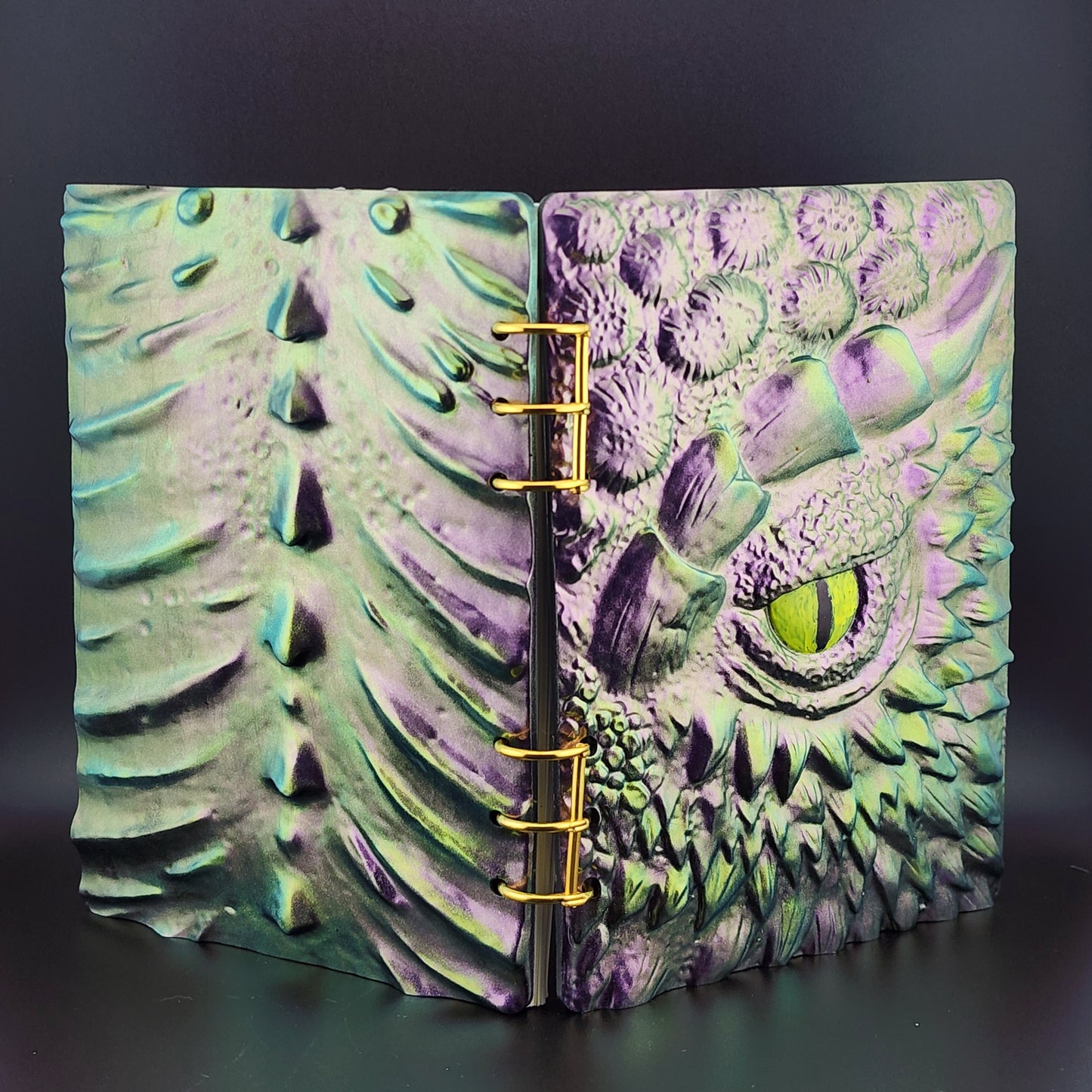 A5 Refillable Dragon Scale 3D Notebook - Purple/Green