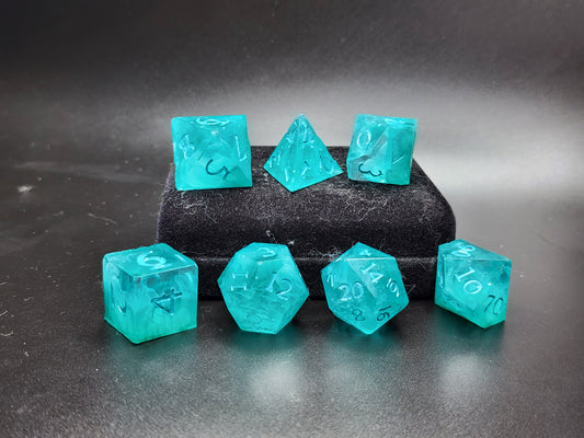 Turquoise Wisps Dice Set