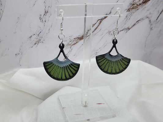 Color Shifting Palm Fan Dangle Earrings