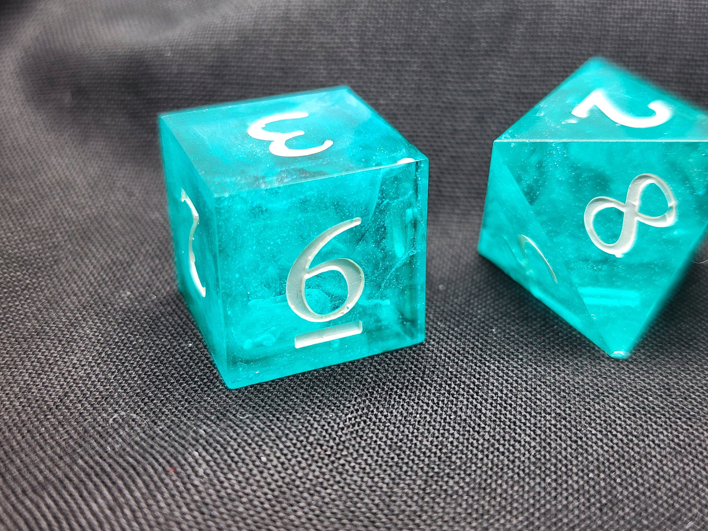 Iridescent Teal Shimmer Dice Set