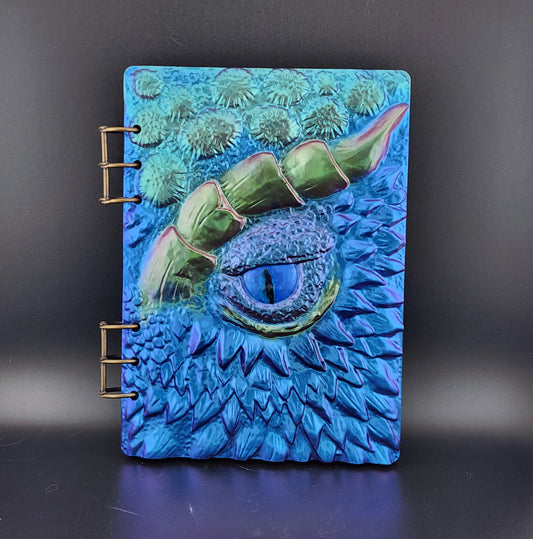 A5 Refillable Dragon Scale 3D Notebook - Blue/Purple Shift