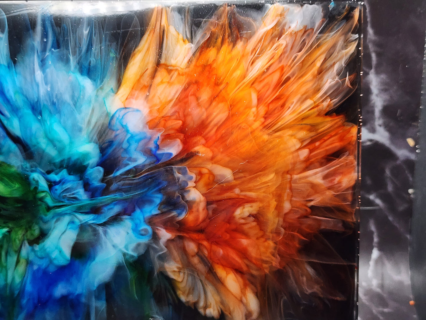 Trio of Alcohol Ink Blooms - Rectangle