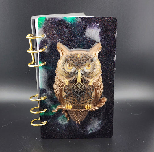 A6 Refillable Ornate Owl Crest Notebook