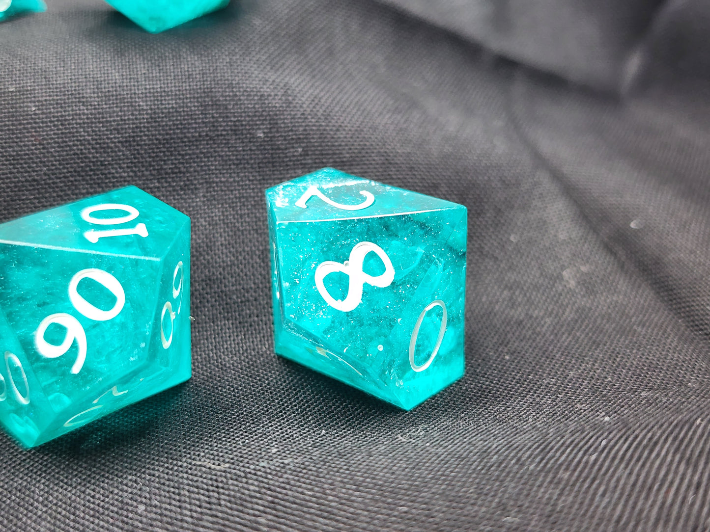 Iridescent Teal Shimmer Dice Set