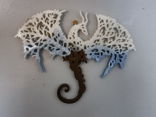 Winter Flying Tree of Life Dragon Wall Art