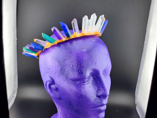 Mardi Gras Crystal Inspired Resin Crown