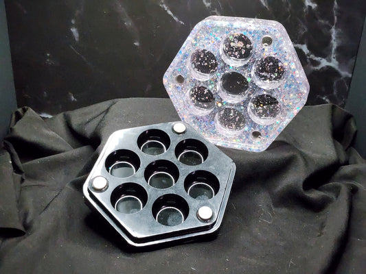 Hexagon Dice Box - Opal Glitter