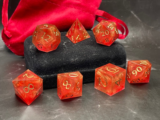 Royal Red and Gold Dice Set