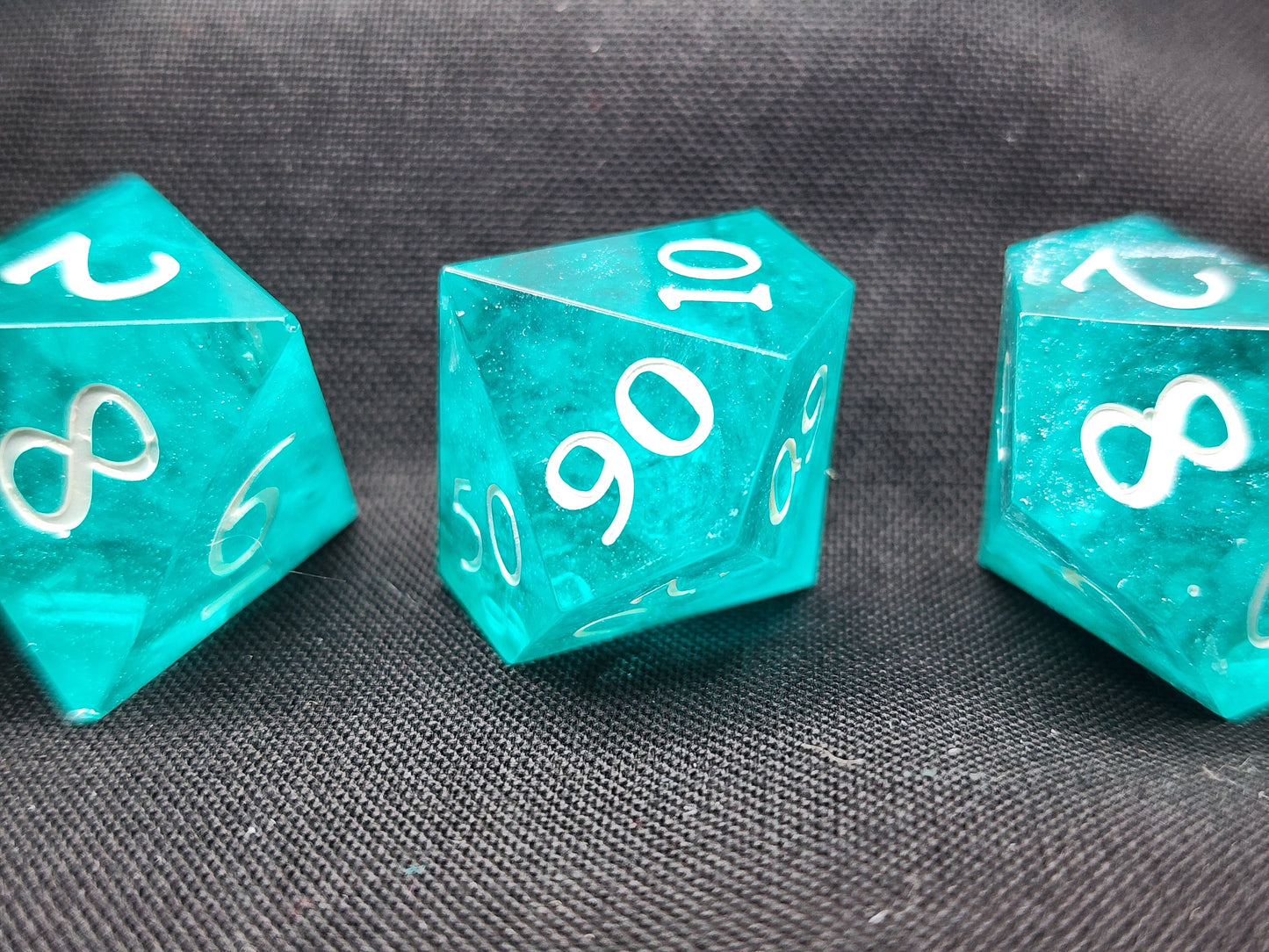 Iridescent Teal Shimmer Dice Set